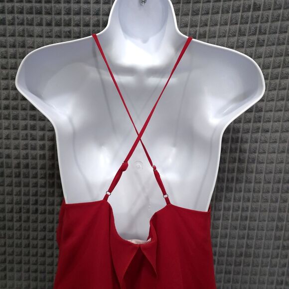 Y2K BCBG Red Ruffle Dress Sm 90s Sun Romantic Coquette Cowpunk Fairy Flowy Boho - Picture 13 of 16